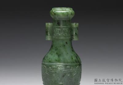 图片[3]-Jade vase with tubular handles, Qing dynasty (1644-1911)-China Archive